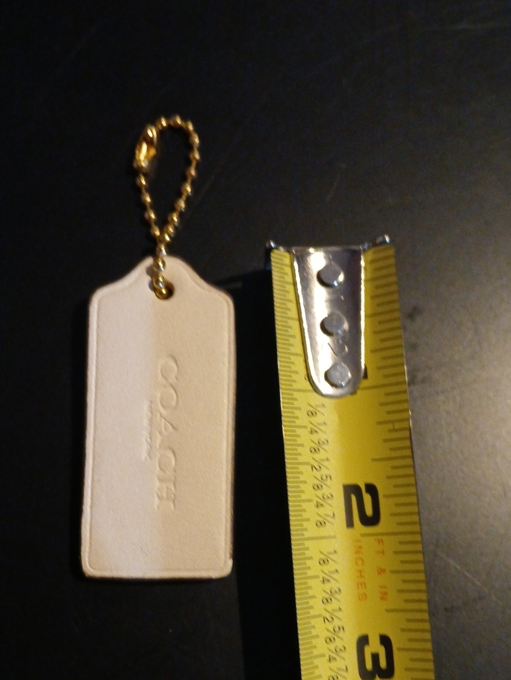 Leather Coach Hangtag Cream Ivory Chalk White